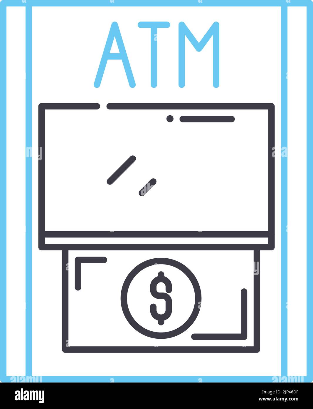 atm line icon, outline symbol, vector illustration, concept sign Stock Vector
