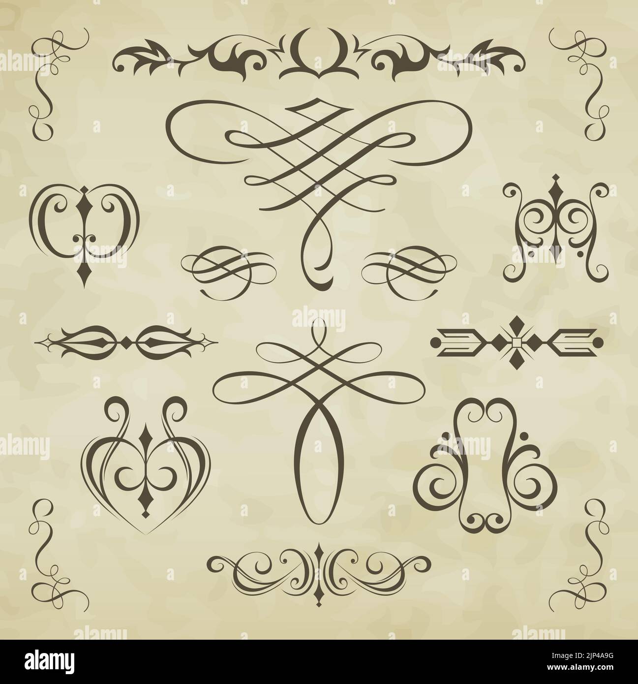 Vector set calligraphic element and page decoration Stock Vector Image ...