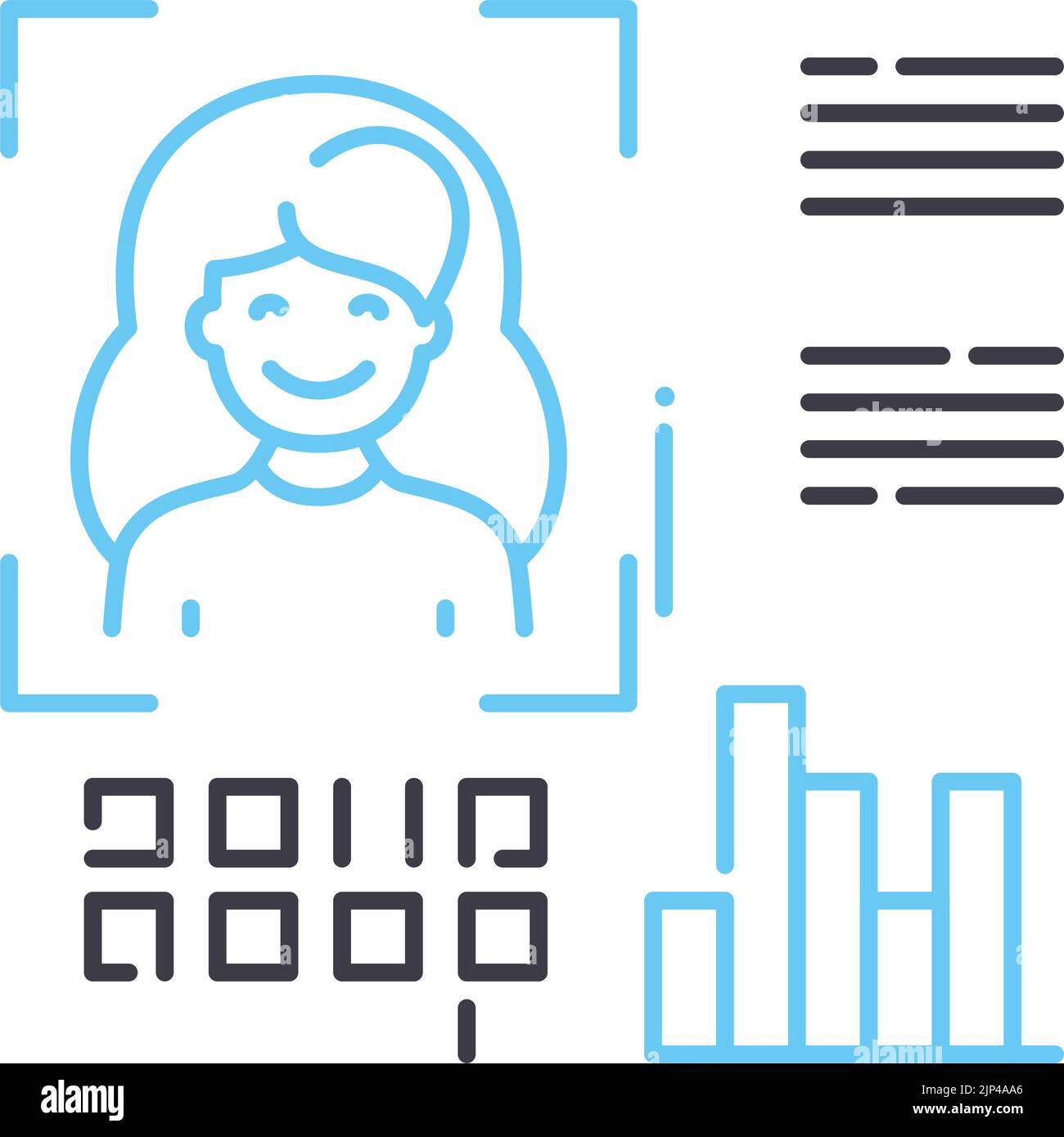 biometric data line icon, outline symbol, vector illustration, concept sign Stock Vector