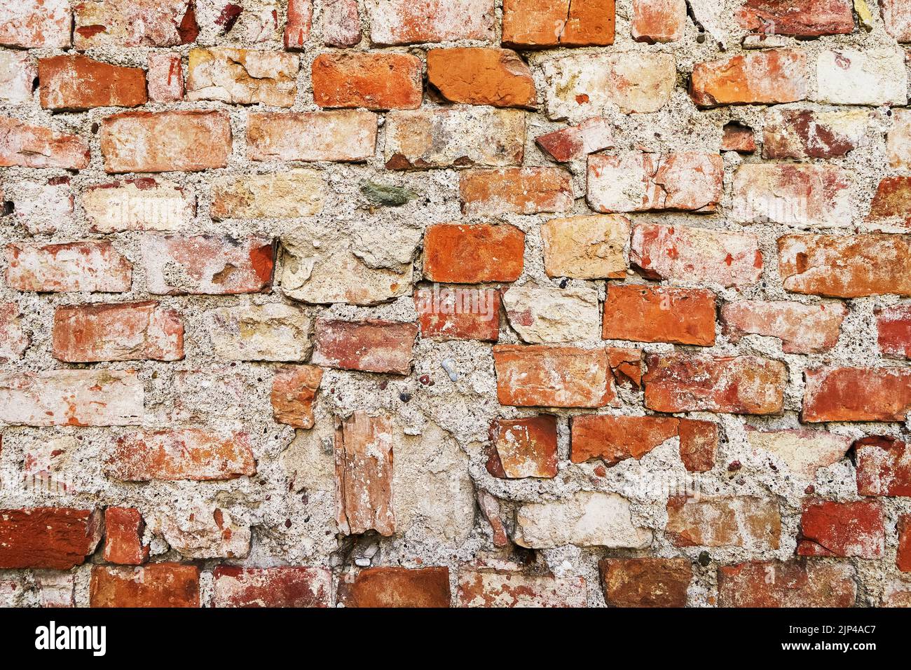 Old brick wall, grunge background. Copy space for text. Stock Photo