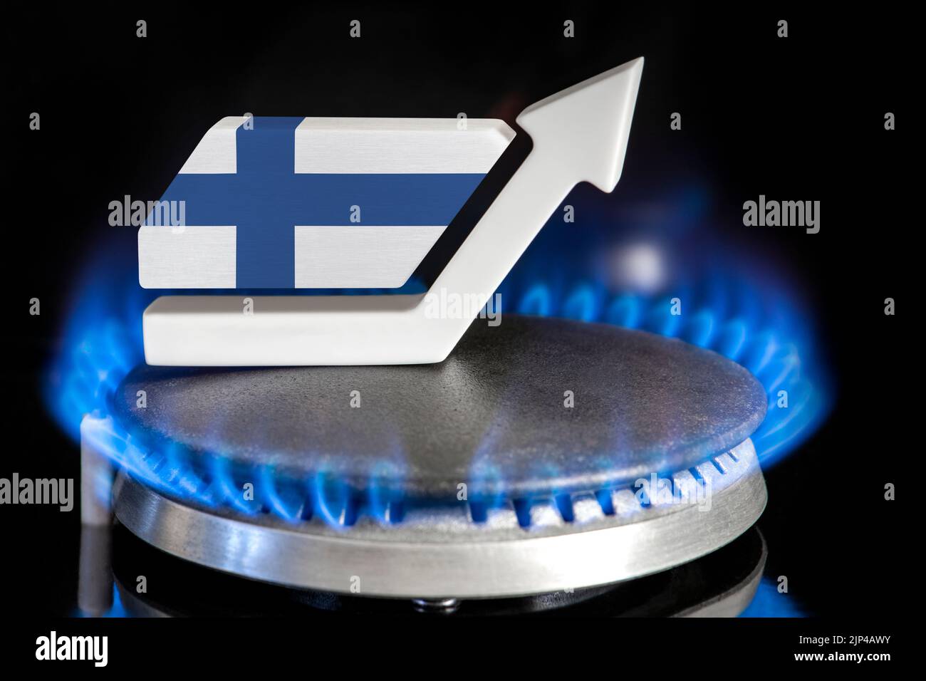 Gas price. Rise in gas prices in Finland. A burner with a flame and an