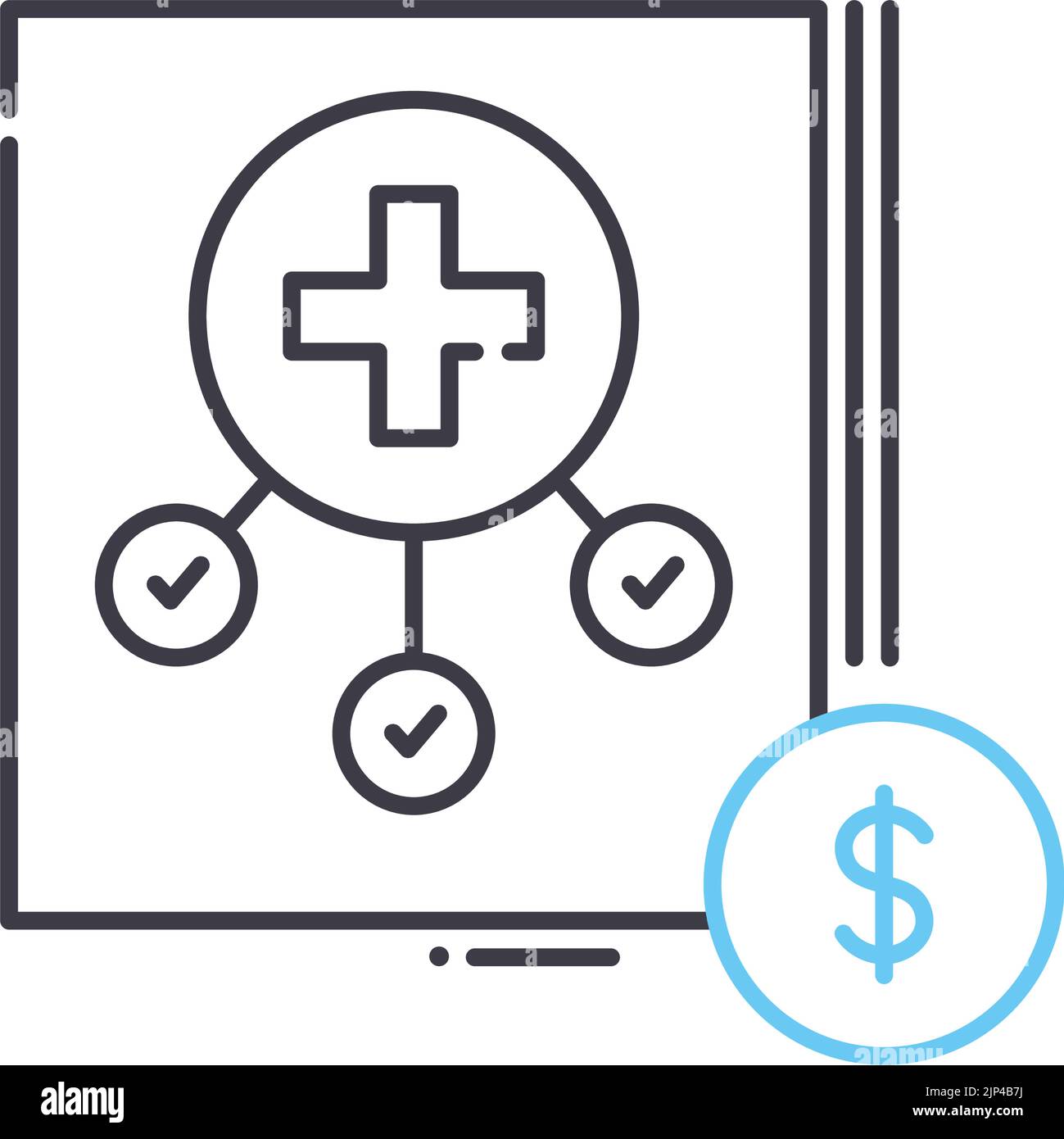 all-inclusive price line icon, outline symbol, vector illustration, concept sign Stock Vector