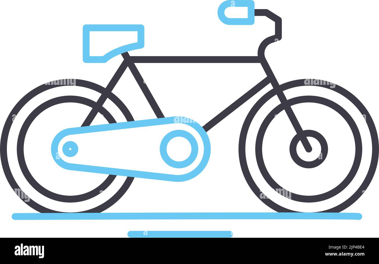 bicycle line icon, outline symbol, vector illustration, concept sign ...