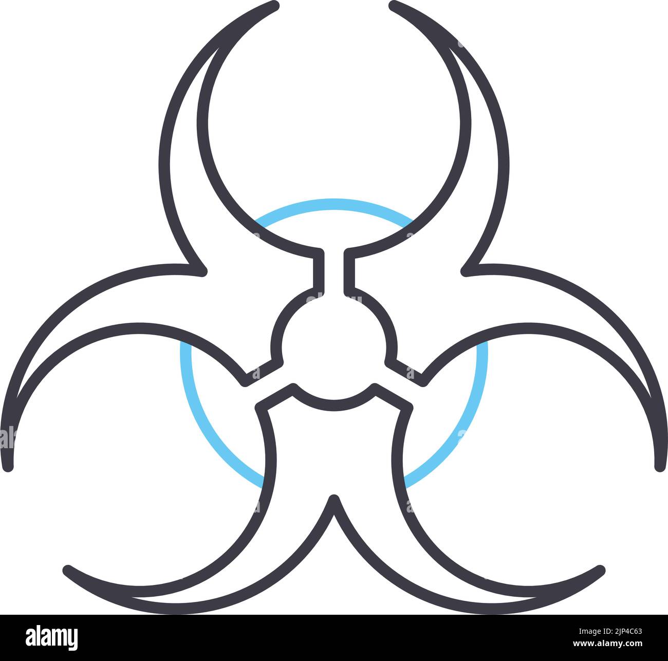 biohazard line icon, outline symbol, vector illustration, concept sign Stock Vector