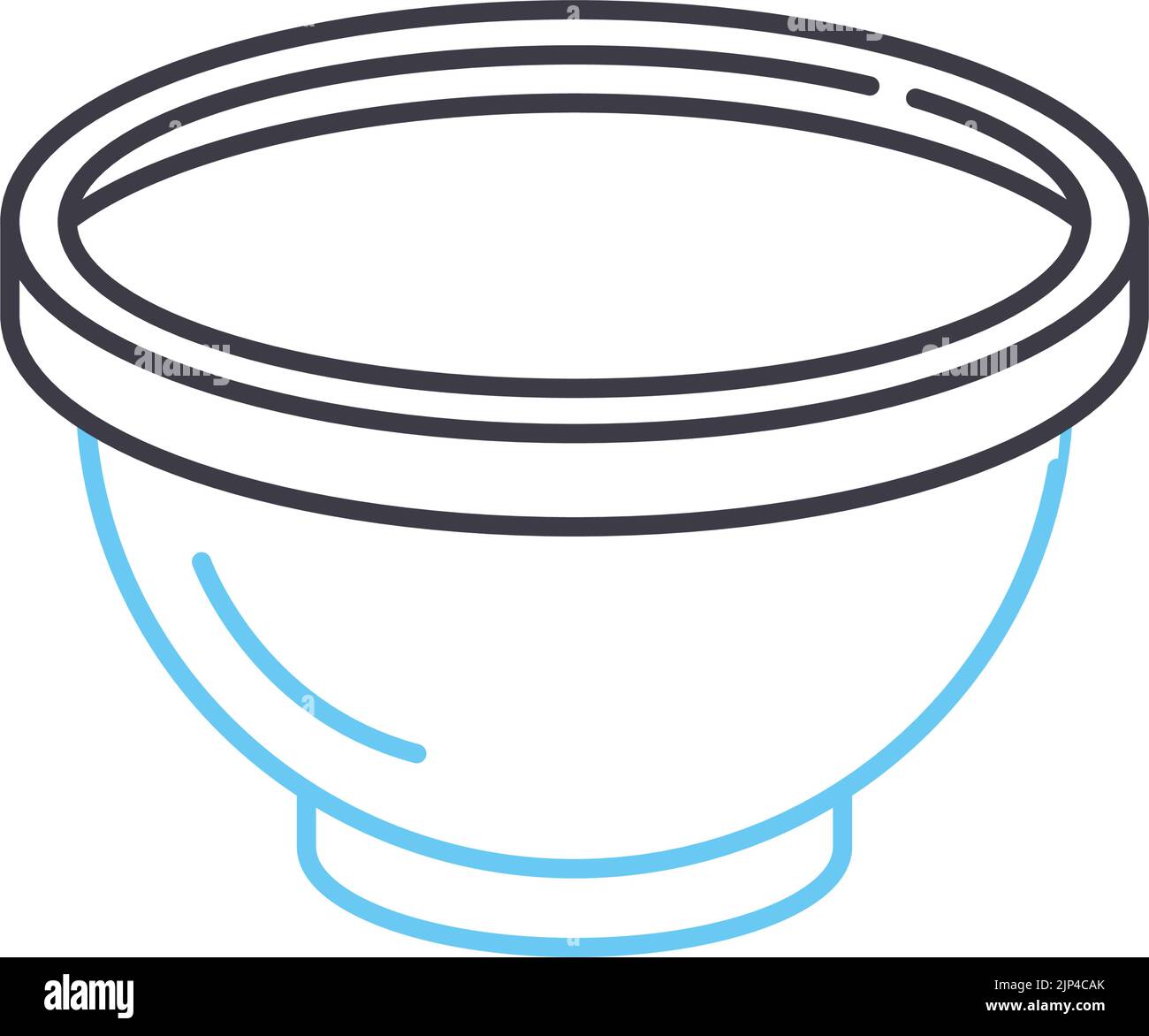 bowl line icon, outline symbol, vector illustration, concept sign Stock