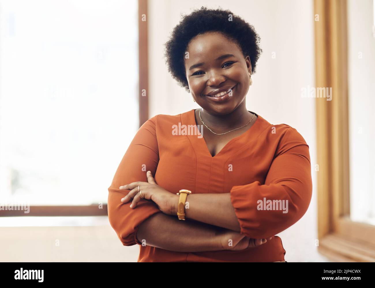 Portrait of smiling, friendly casual african american business woman ...