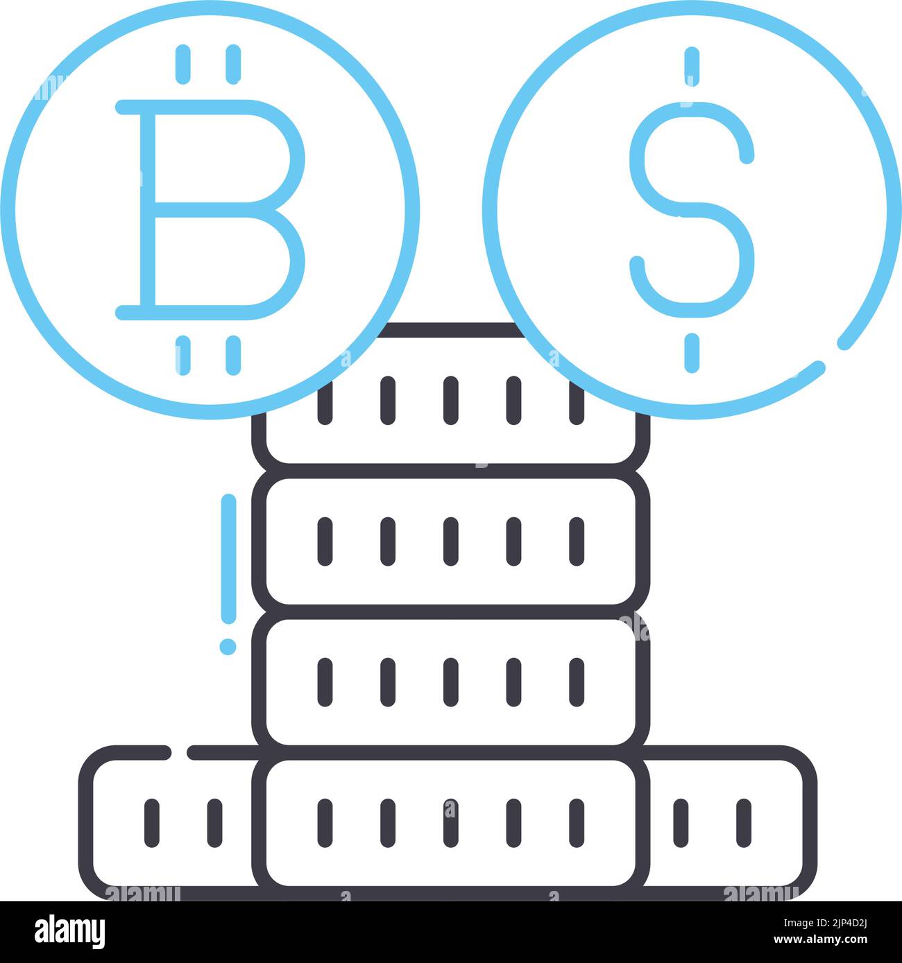 bitcoin line icon, outline symbol, vector illustration, concept sign ...