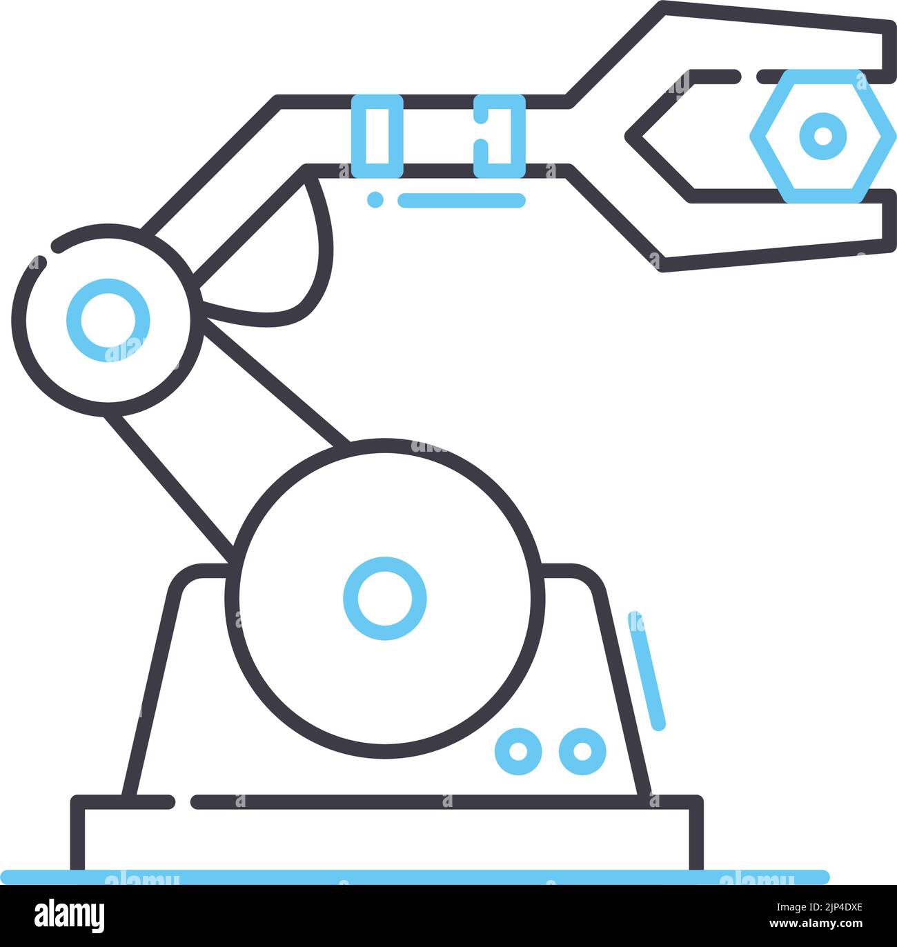 assembly robot line icon, outline symbol, vector illustration, concept sign Stock Vector