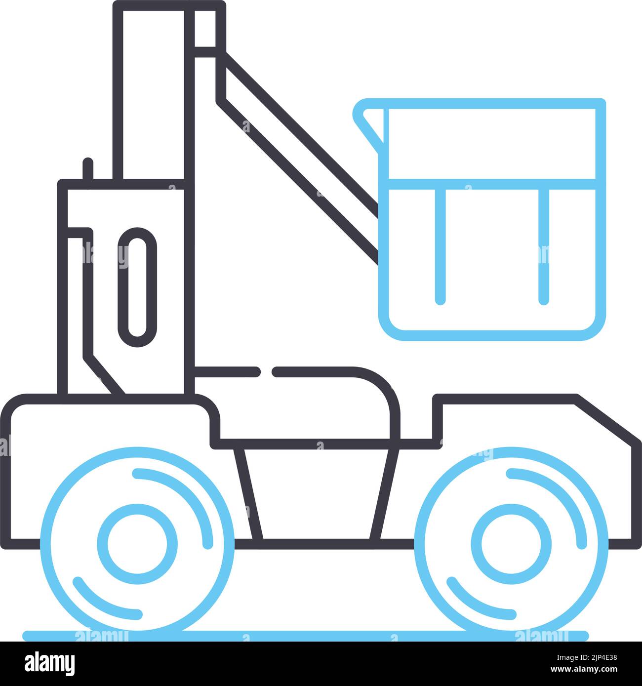 boom lift line icon, outline symbol, vector illustration, concept sign Stock Vector