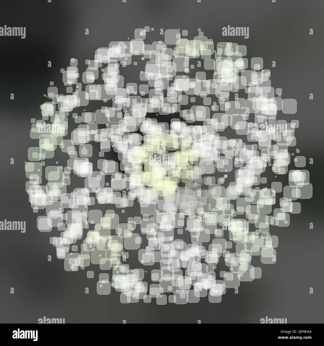Abstract Geometric sphere of Many square glittering in space explosion ...