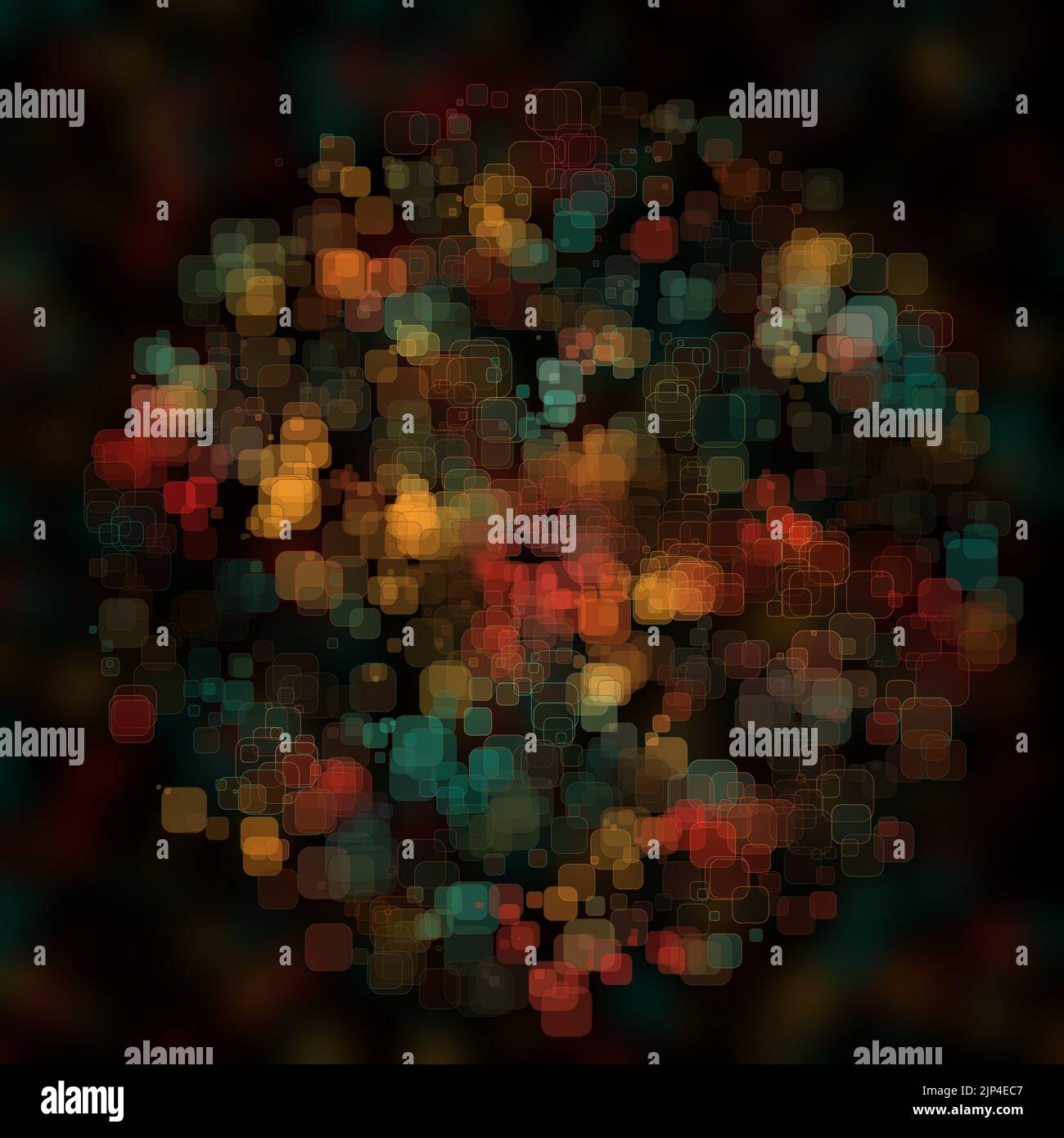 Abstract Geometric sphere of Many square glittering in space explosion ...