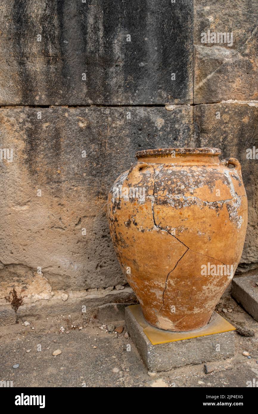 large terracotta greek urn or olive oil jar, large ancient greek jar