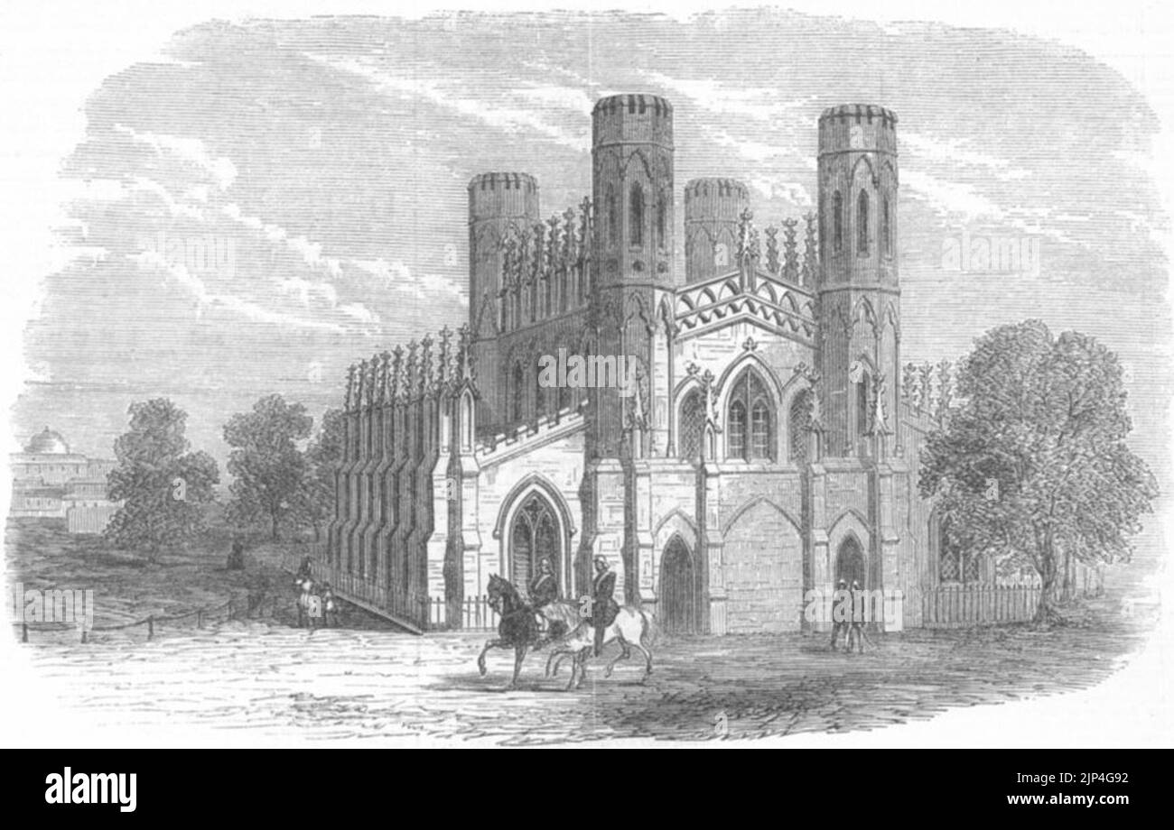 The Garrison Church, Fort William, Calcutta,'' from the Illustrated London News, 1866 Stock Photo