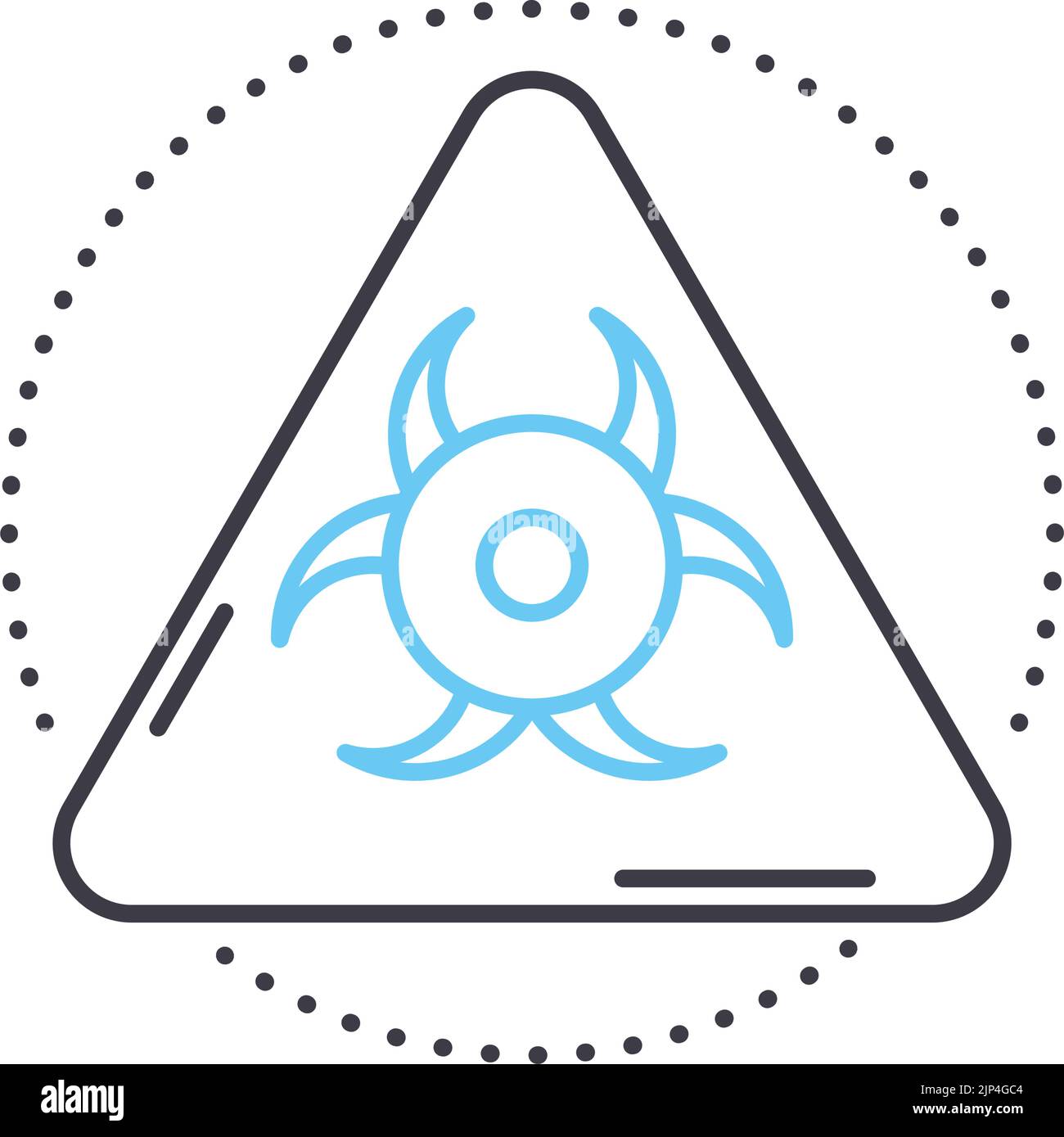 biological hazard line icon, outline symbol, vector illustration, concept sign Stock Vector