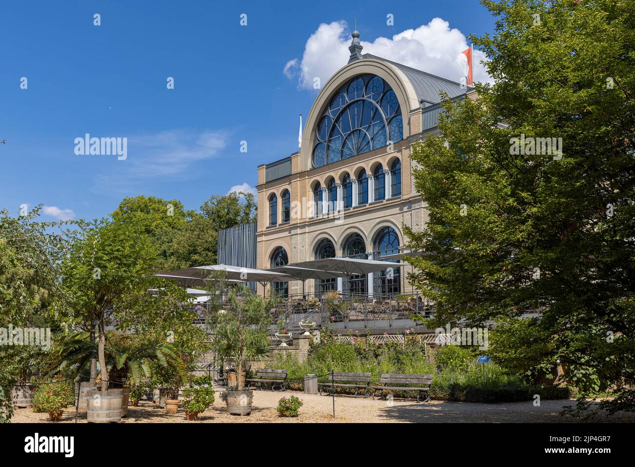 Cologne Botanical garden and Flora -building on a bright summer day Stock Photo