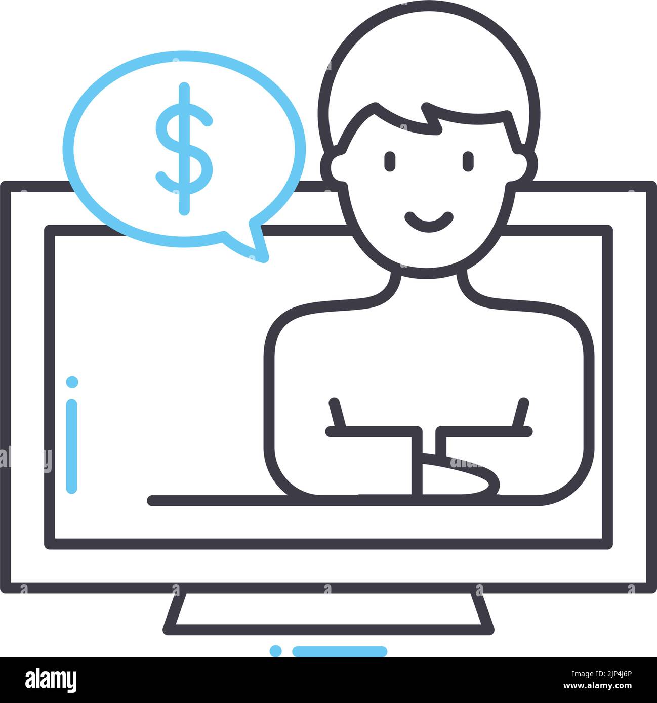 accounting coach line icon, outline symbol, vector illustration ...