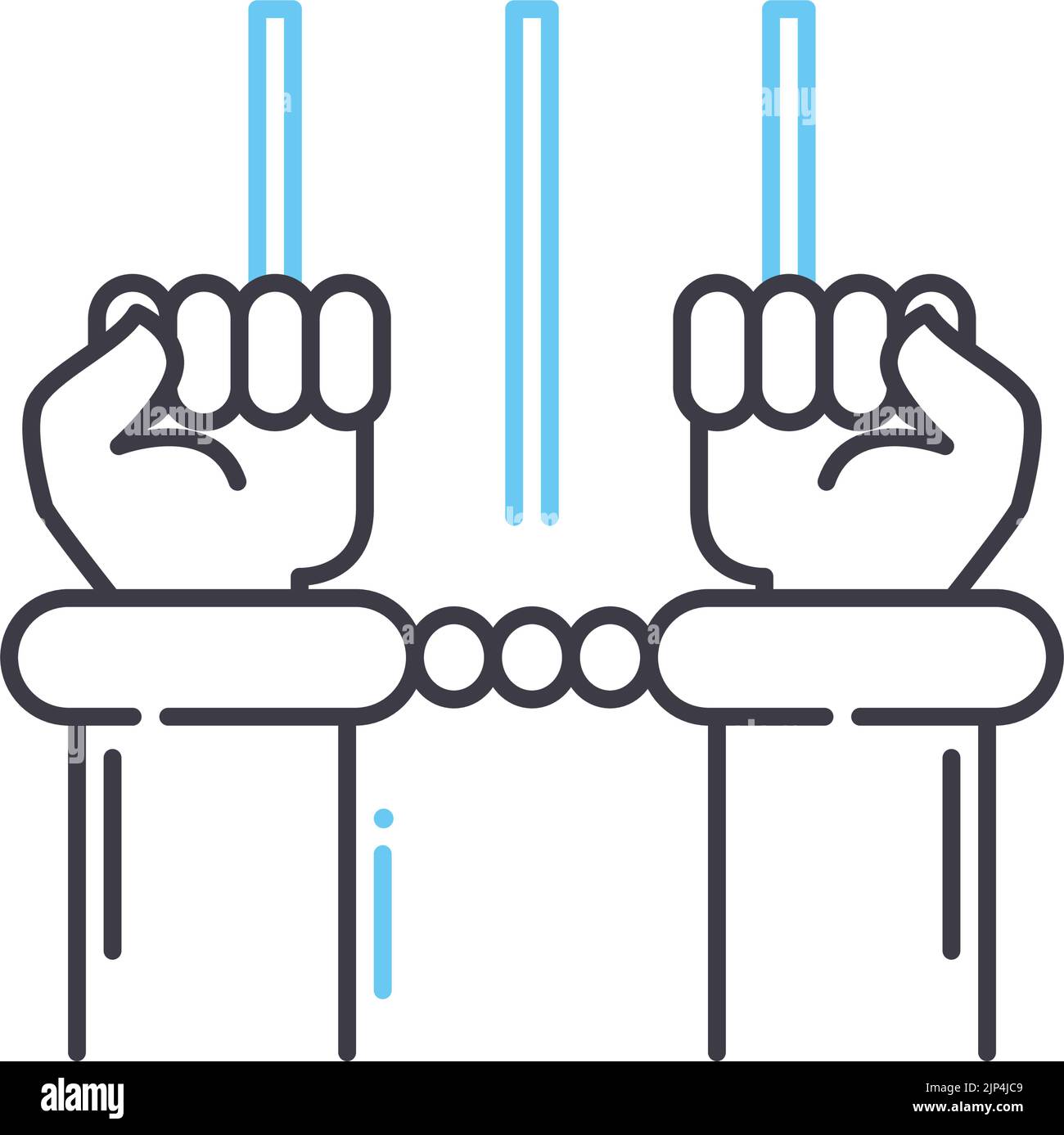 arrested line icon, outline symbol, vector illustration, concept sign Stock Vector