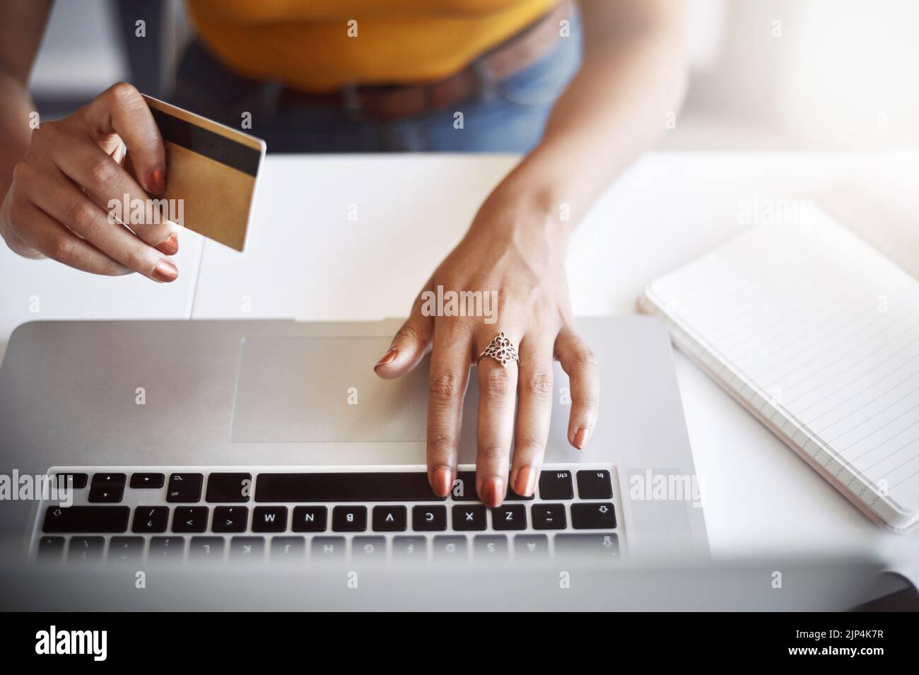 Purchasing items for the office online. High angle shot of an