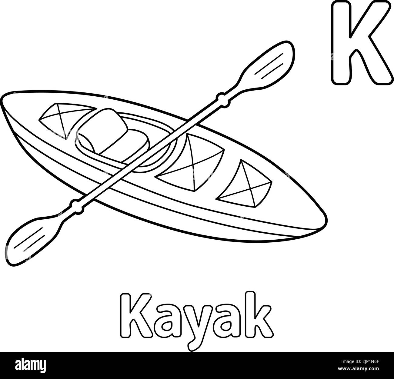 Kayak Alphabet ABC Coloring Page K Stock Vector Image &amp; Art - Alamy