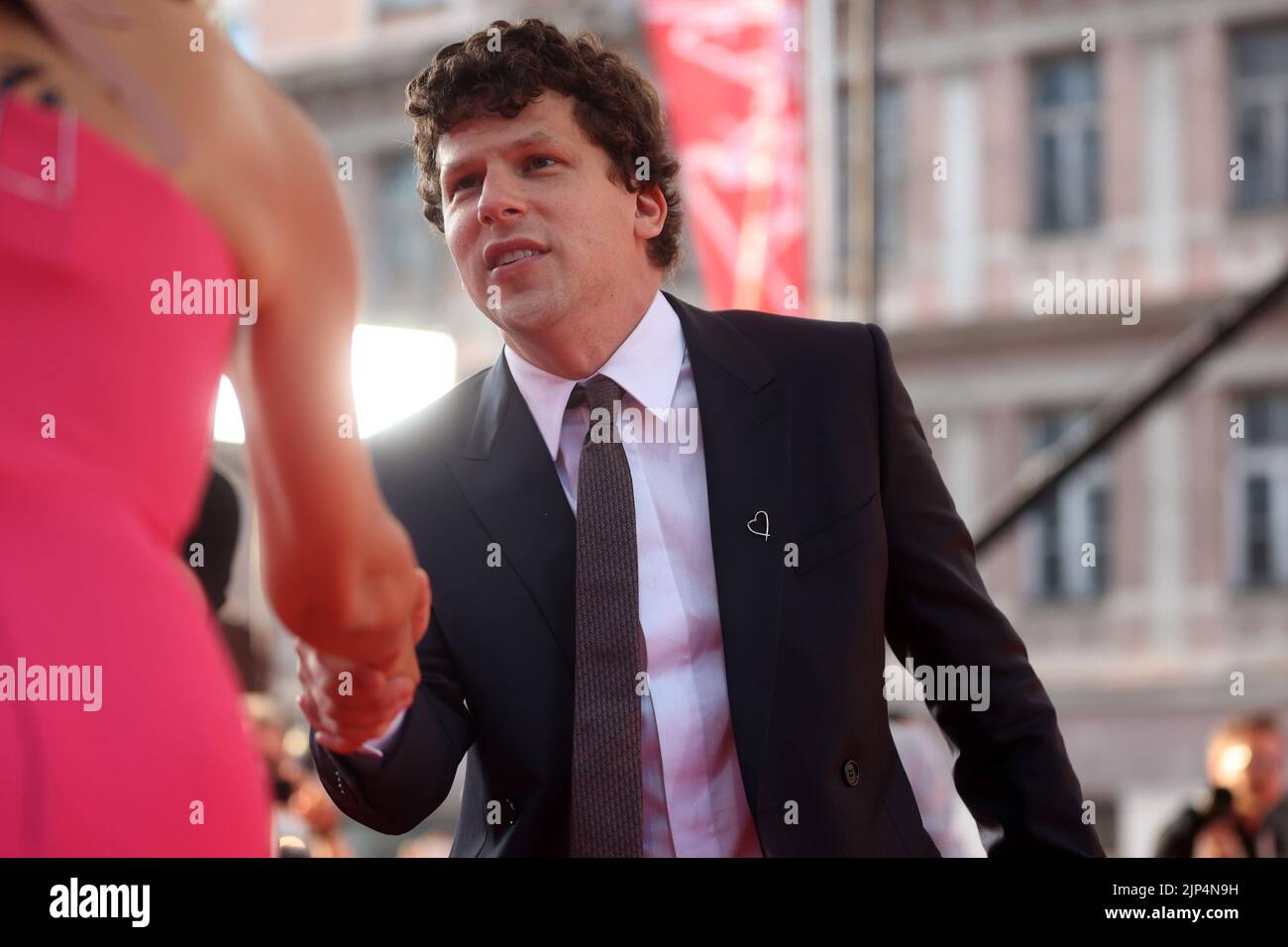American actor Jesse Eisenberg walked the red carpet at the 28th