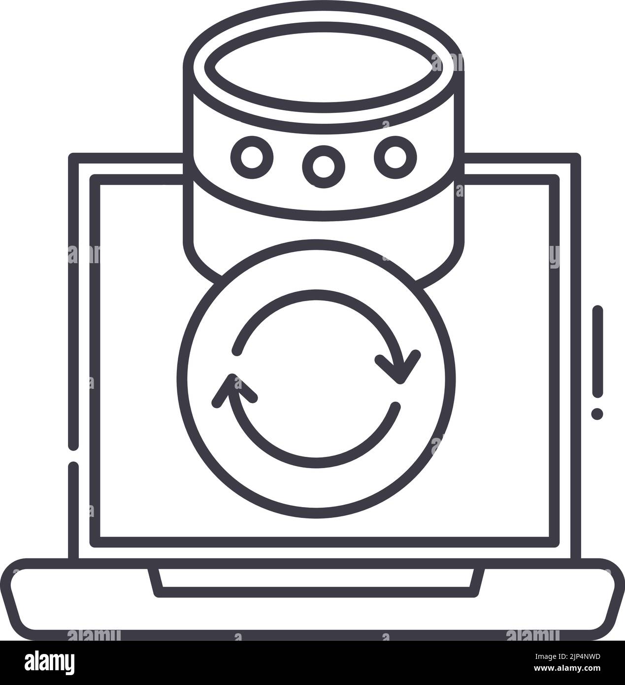 backup data line icon, outline symbol, vector illustration, concept sign Stock Vector