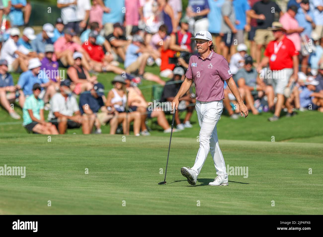 August 14, 2022: Cameron Smith approaches the 18th green during the final round of the FedEx St. Jude Championship golf tournament at TPC Southwind in Memphis, TN. Gray Siegel/Cal Sport Media Stock Photo