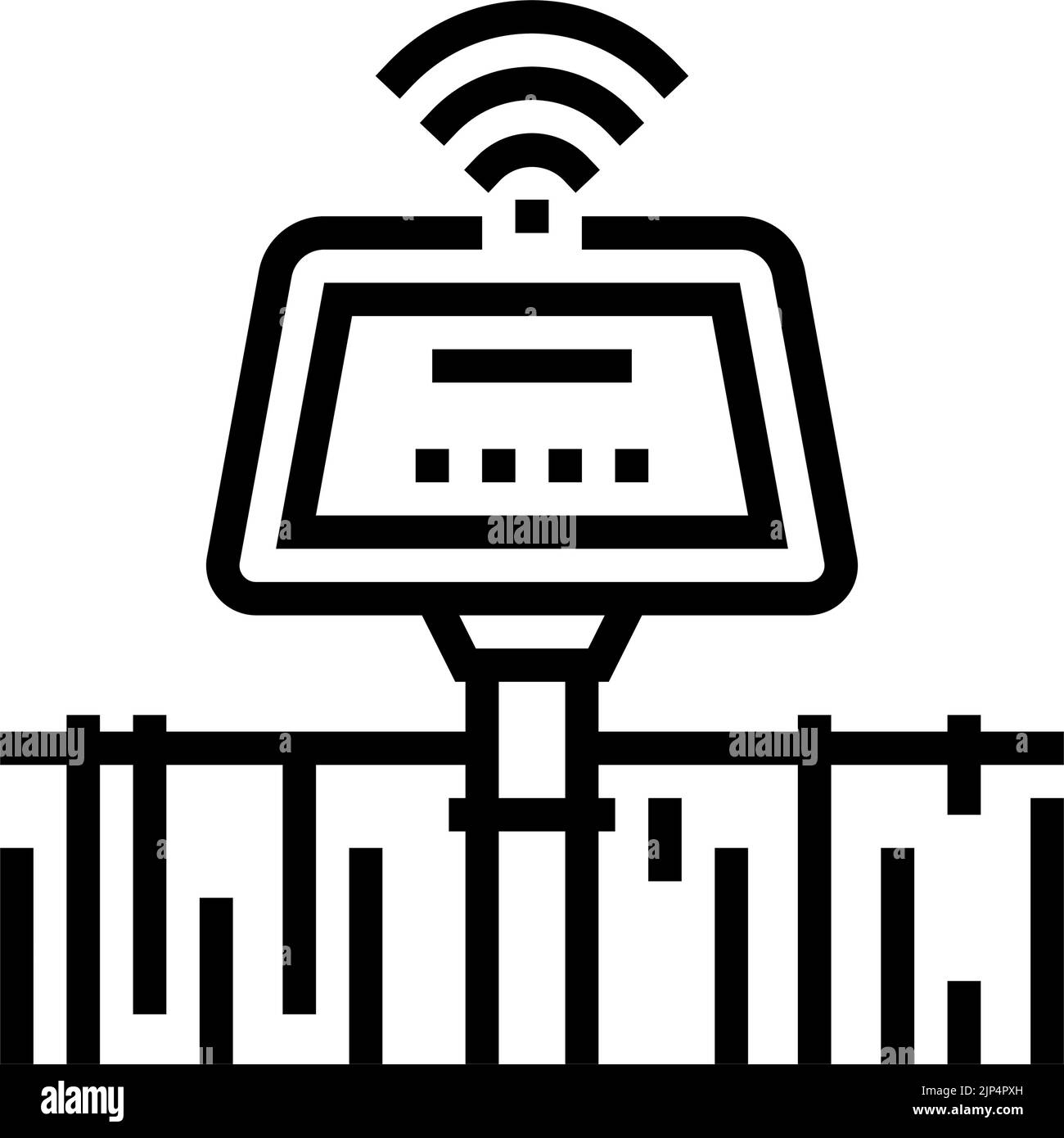 sensor agriculture smart farm line icon vector illustration Stock ...