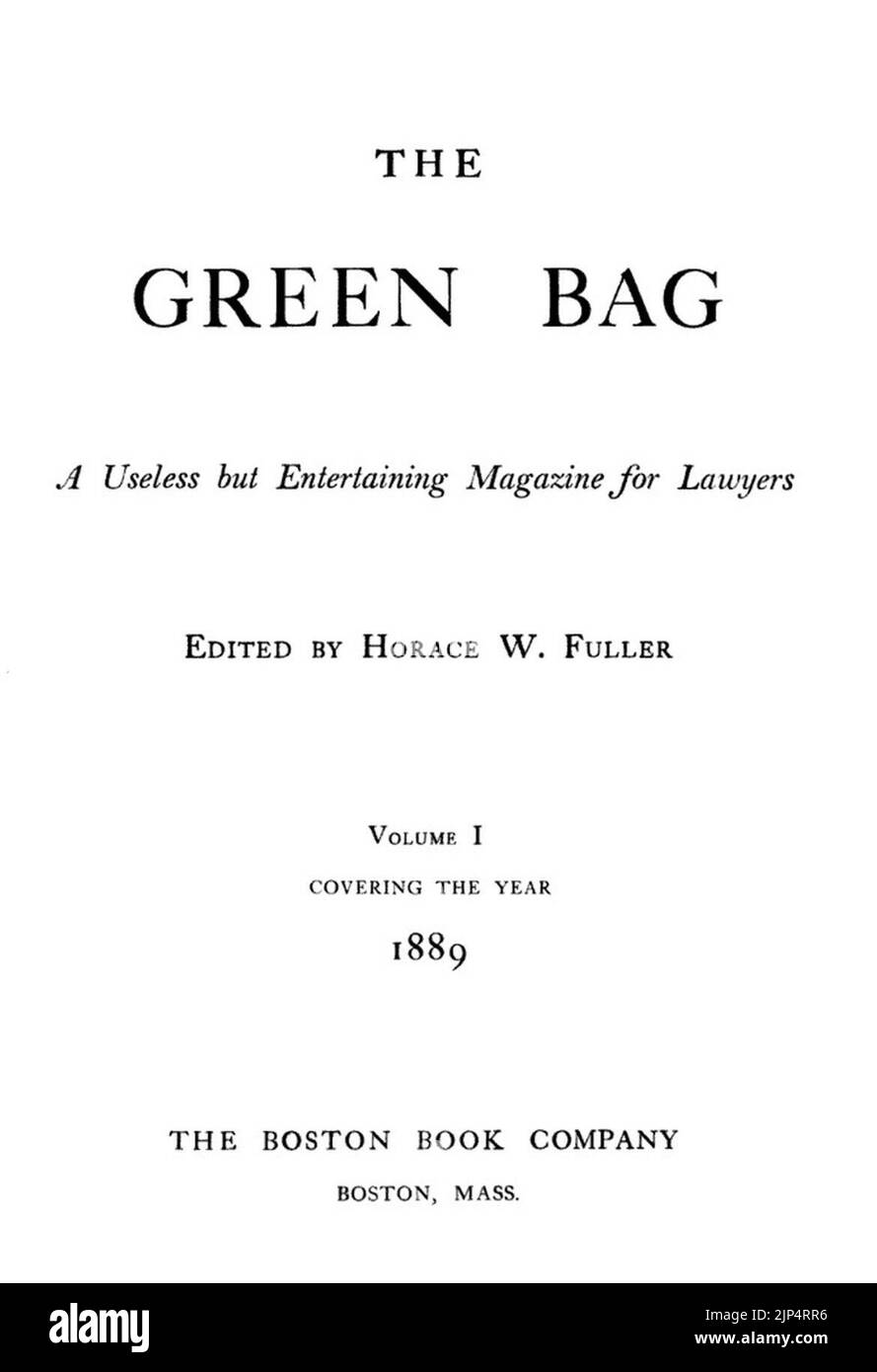 The Green Bag frontispiece Stock Photo Alamy