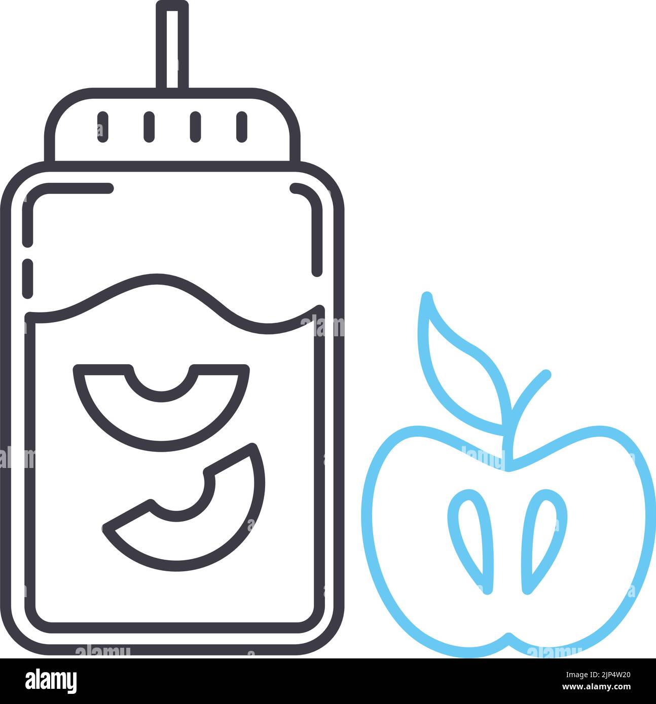 apple line icon, outline symbol, vector illustration, concept sign ...