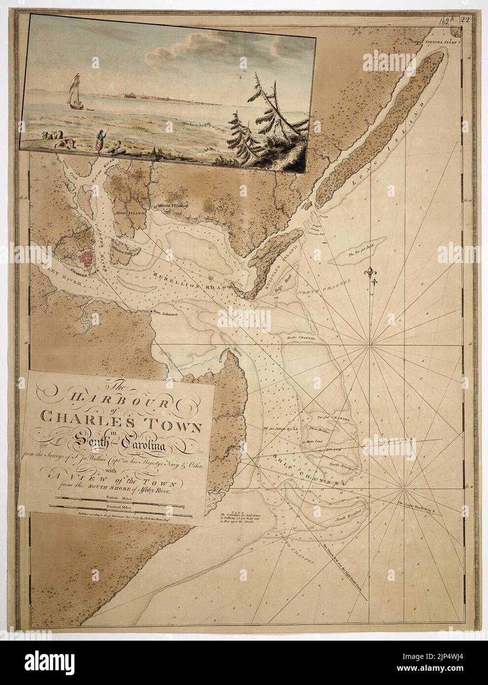 The harbour of Charles Town in South Carolina from the surveys of Sr ...