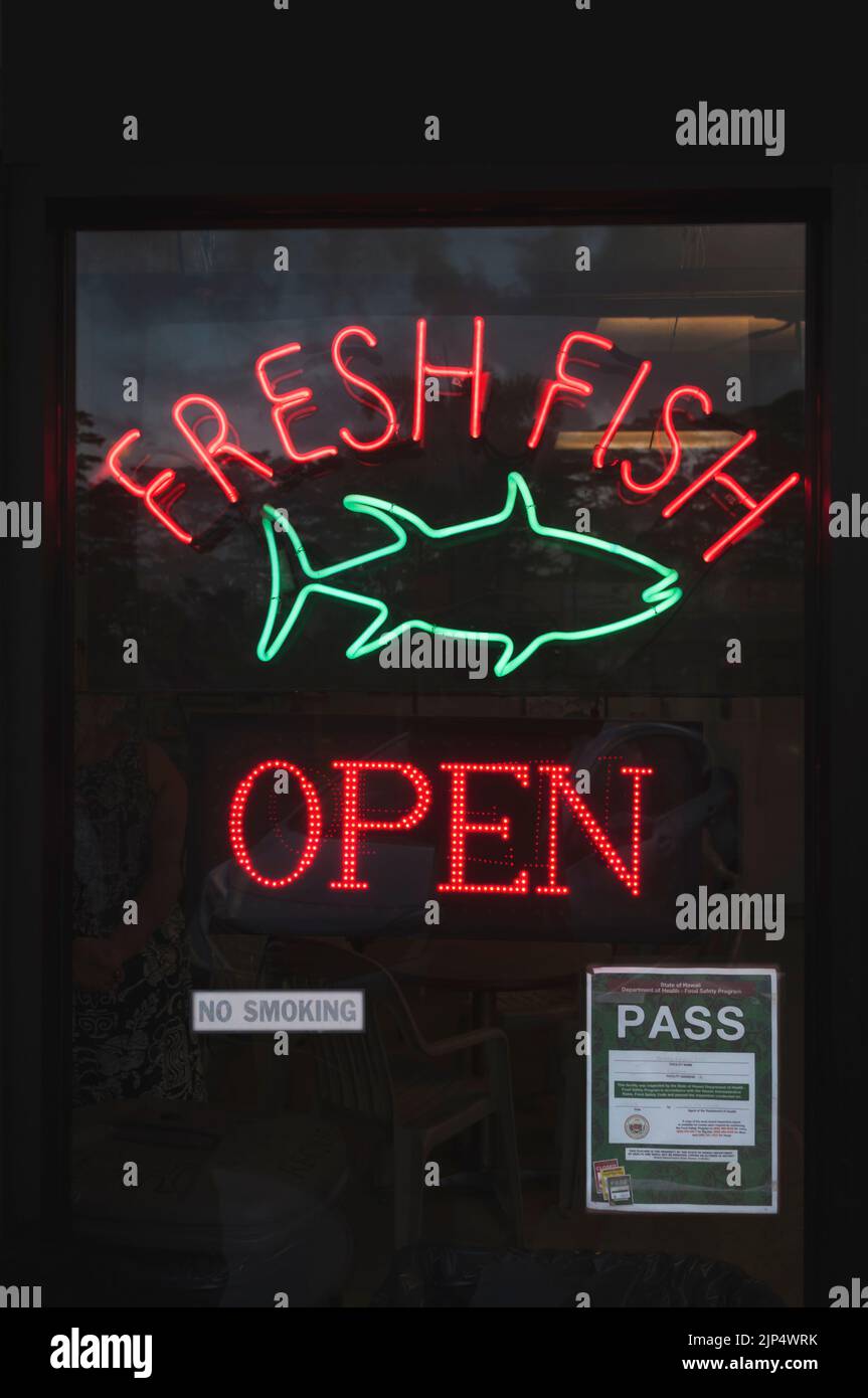 Fresh fish restaurant, Big Island, Hawaii. No Smoking. PASS certificate