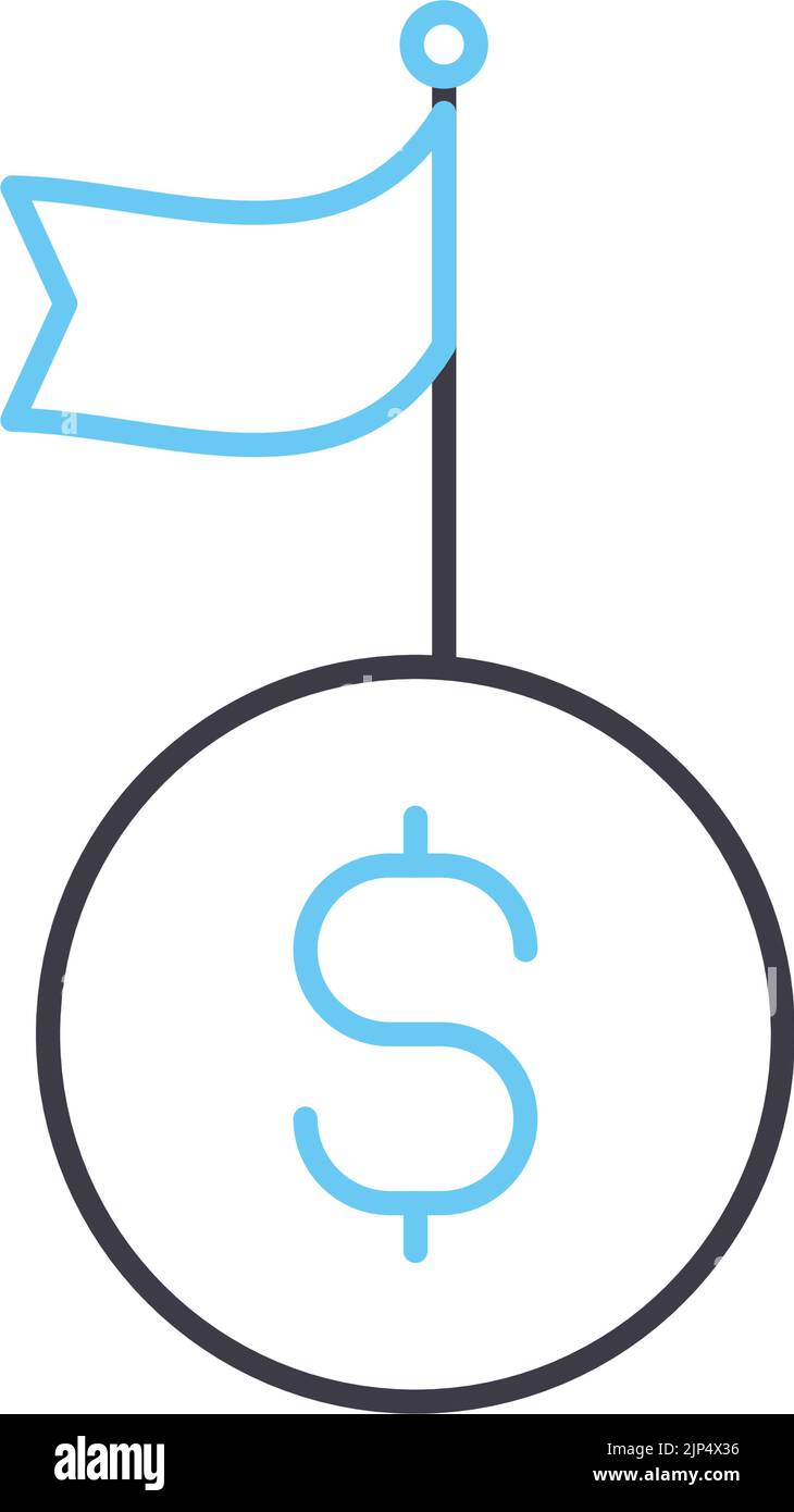 business mission line icon, outline symbol, vector illustration ...