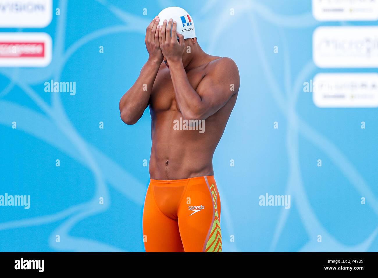 ROME, ITALY AUGUST 15 Carl Aitkaci of France during the men's 50m