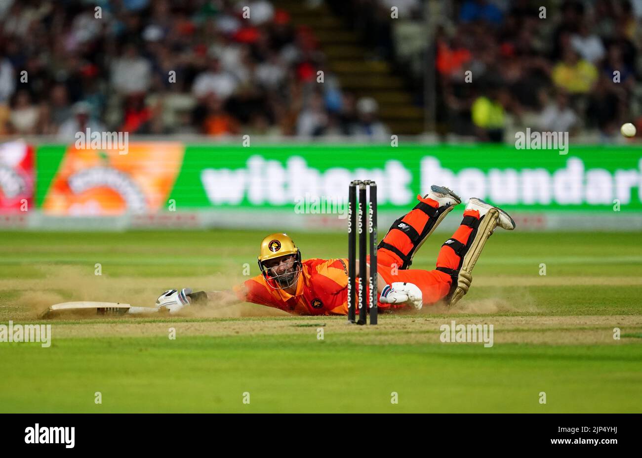 Birmingham Phoenix's Matthew Wade survives being run out during The Hundred match at Edgbaston, Birmingham. Picture date: Monday August 15, 2022. Stock Photo