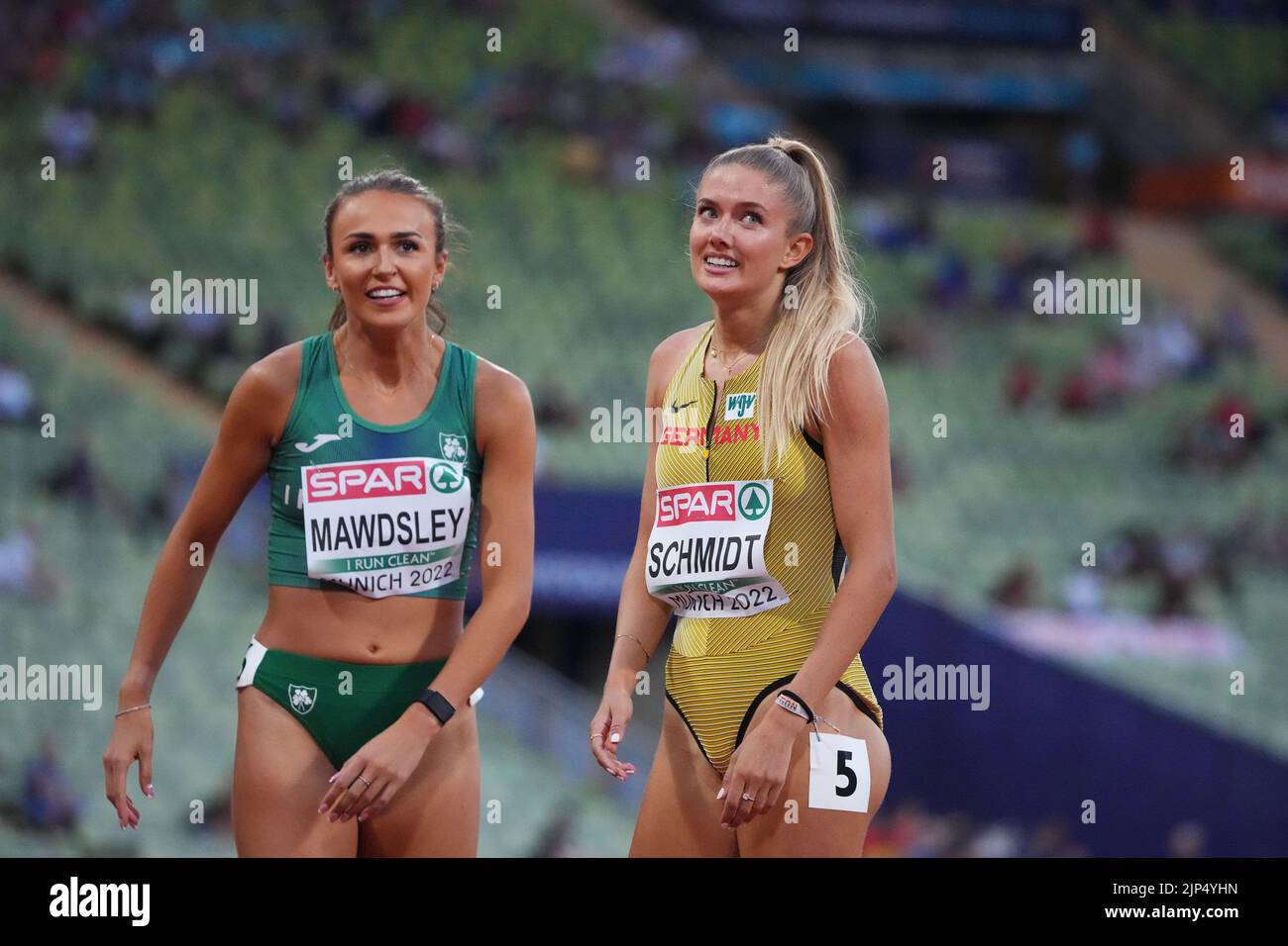 Germany's Alicia Schmidt (right) and Ireland's Sharlene Mawdsley after
