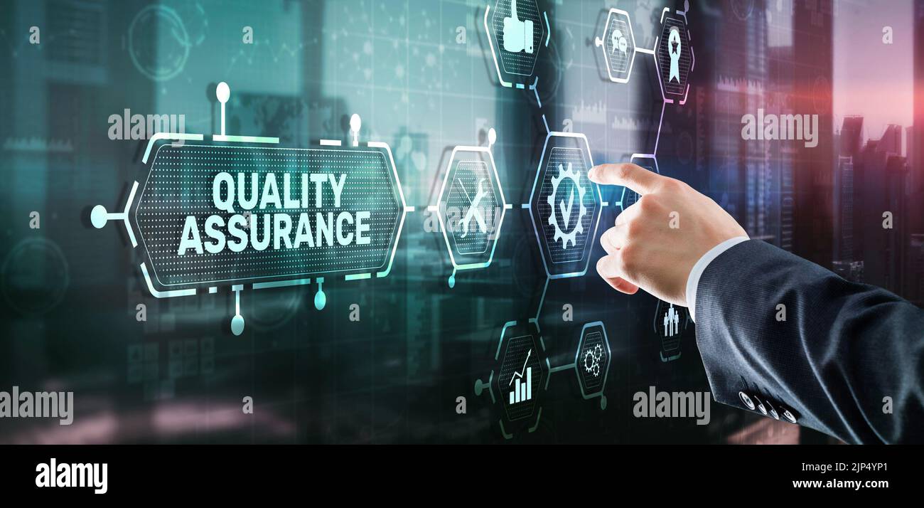 Quality Assurance Service Guarantee. Quality control Stock Photo