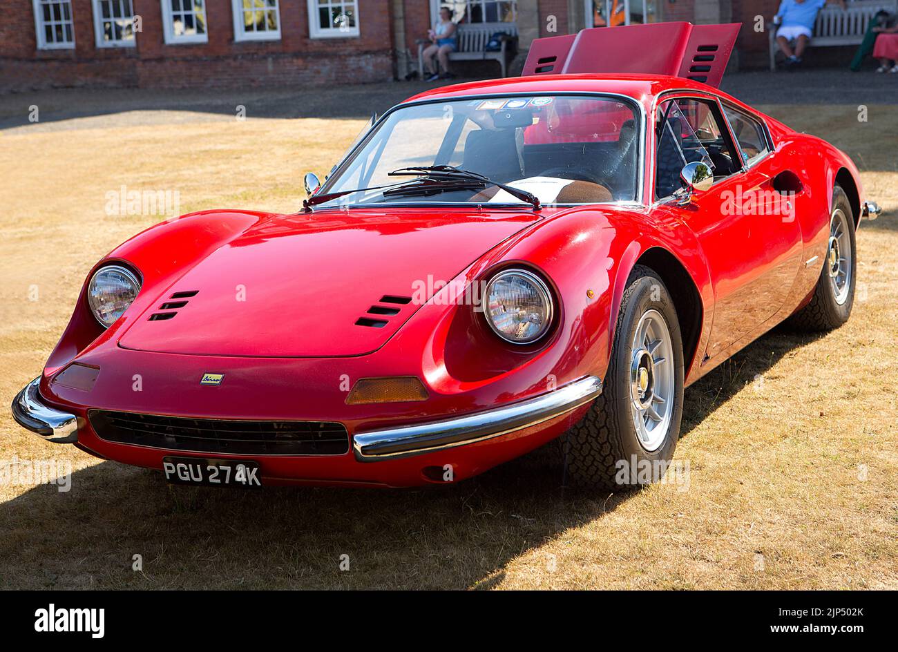 1972 Ferrari 246 Dino at the 'Patina' car show, (a Festival of the Unpresentable & a celebration of the Unrestored), at Lullingstone Castle, Eynsford, Stock Photo