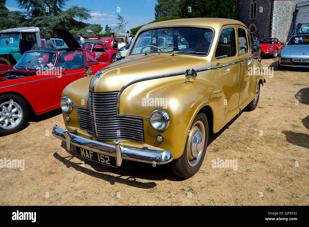 1950s Jowett Javelin at the 'Patina' car show, (a Festival of the Unpresentable & a celebration of the Unrestored), at Lullingstone Castle, Eynsford, Stock Photo