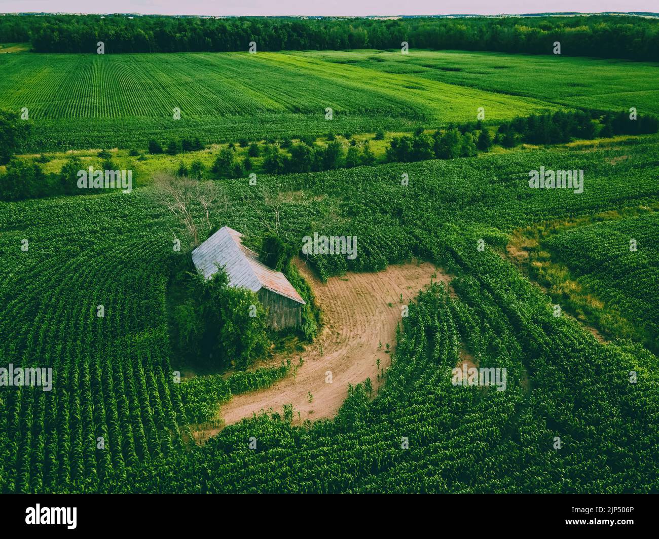 A wisconsin farm in summertime from above Stock Photo - Alamy