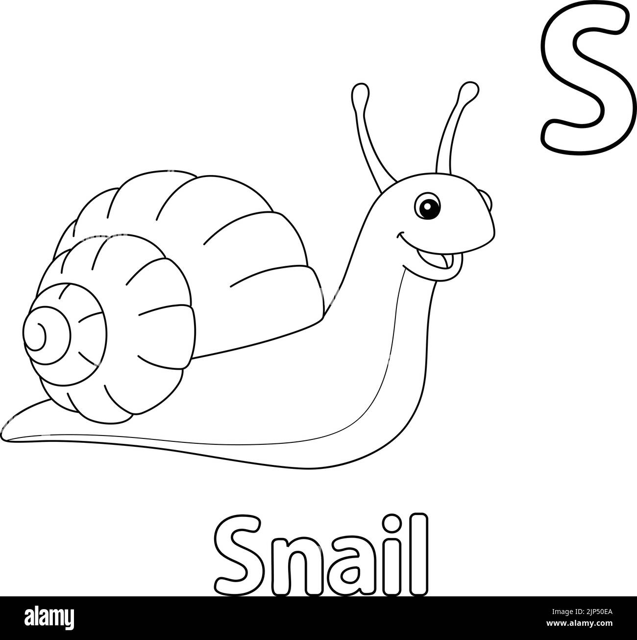 Snail Alphabet ABC Coloring Page S Stock Vector