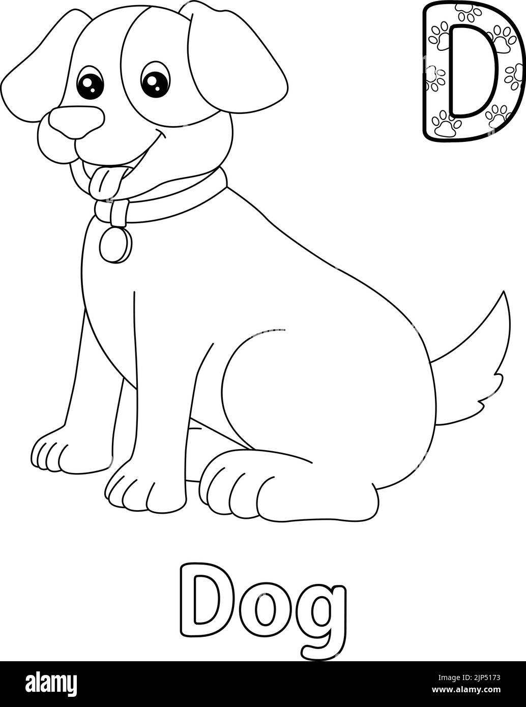 Dog Alphabet ABC Coloring Page D Stock Vector Image & Art - Alamy