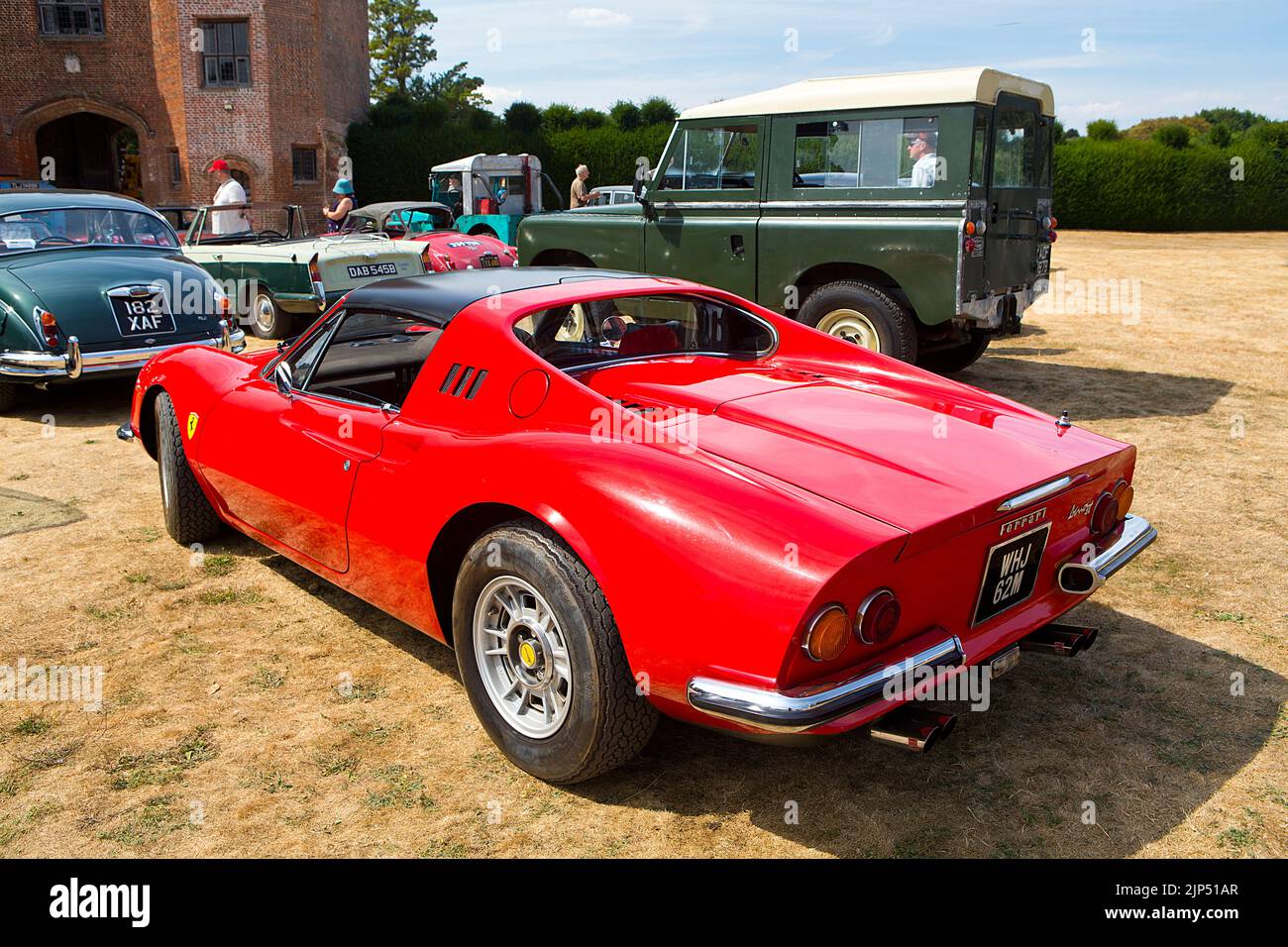 1972 Ferrari 246 Dino at the 'Patina' car show, (a Festival of the Unpresentable & a celebration of the Unrestored), at Lullingstone Castle, Eynsford, Stock Photo