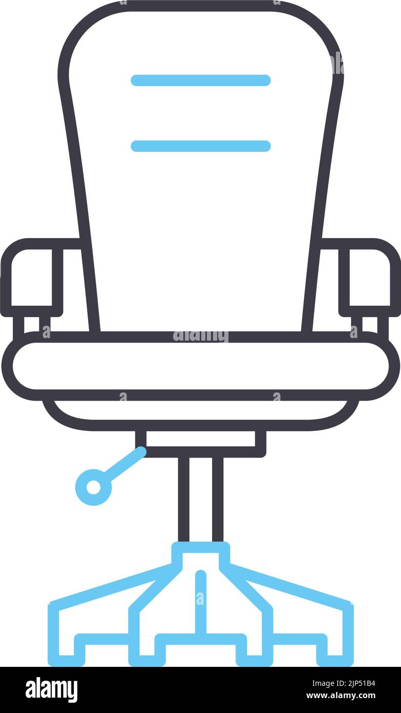 desk chair line icon, outline symbol, vector illustration, concept sign ...
