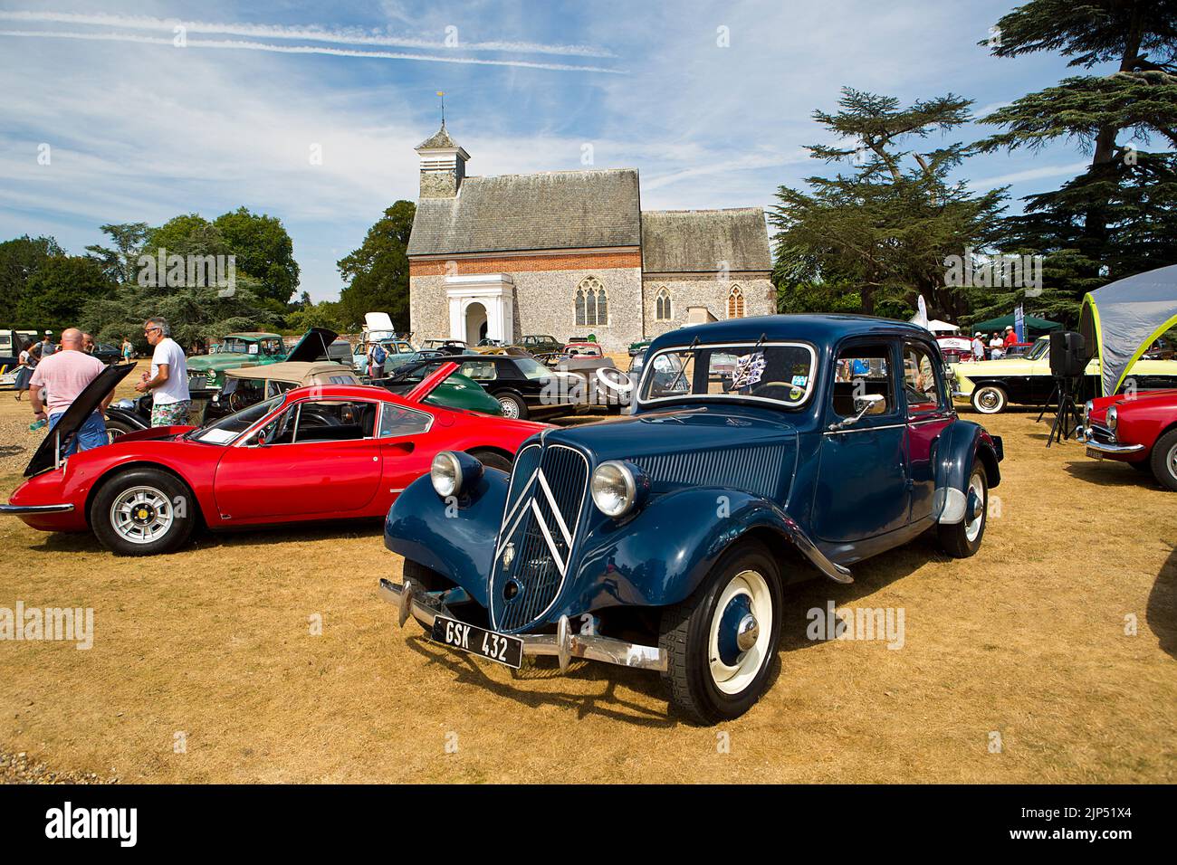1940s /early 50s Citroen Traction Avant at the 'Patina' car show, (a Festival of the Unpresentable & a celebration of the Unrestored), at Lulling Stock Photo
