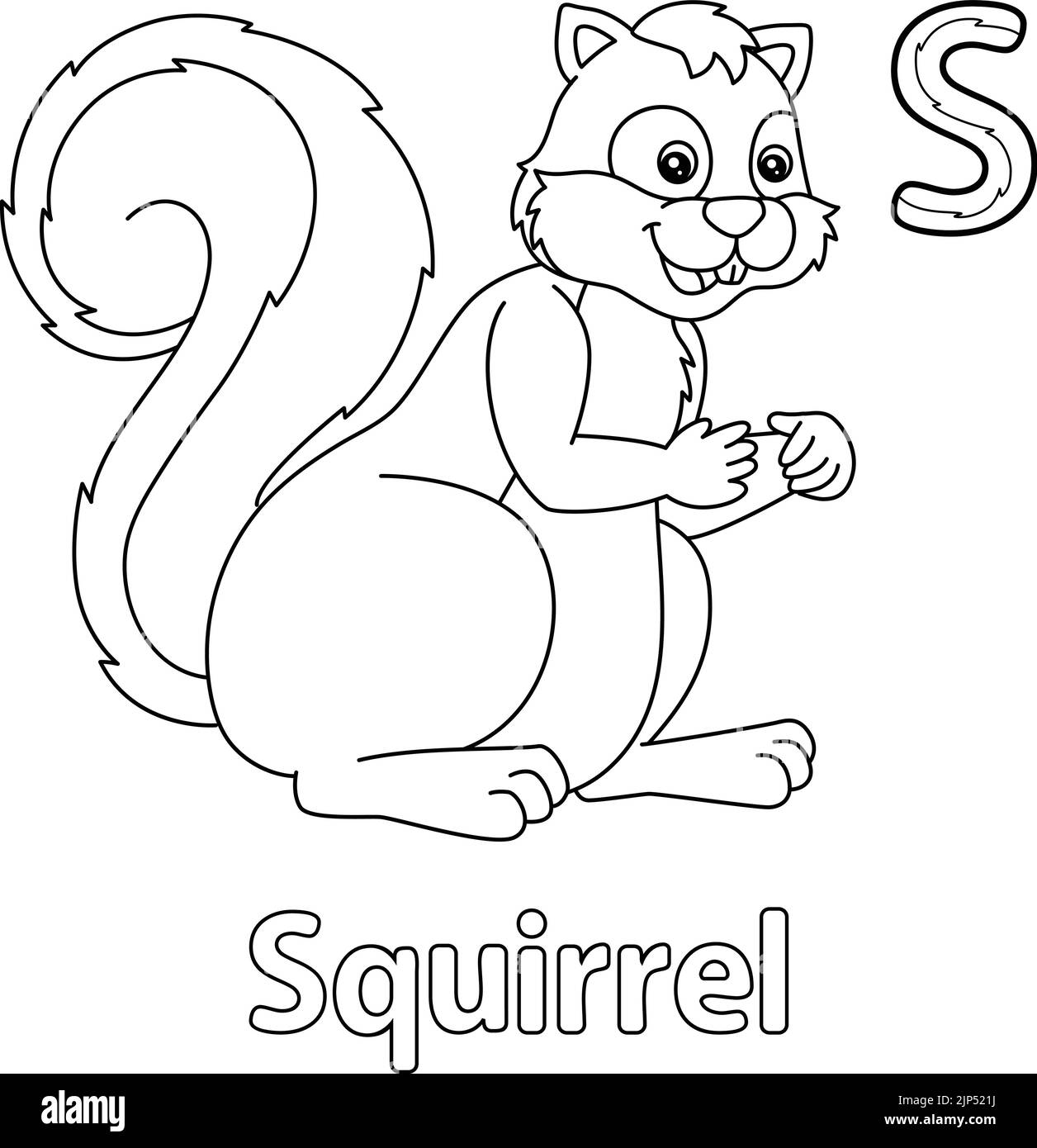 Squirrel Alphabet ABC Coloring Page S Stock Vector Image & Art Alamy
