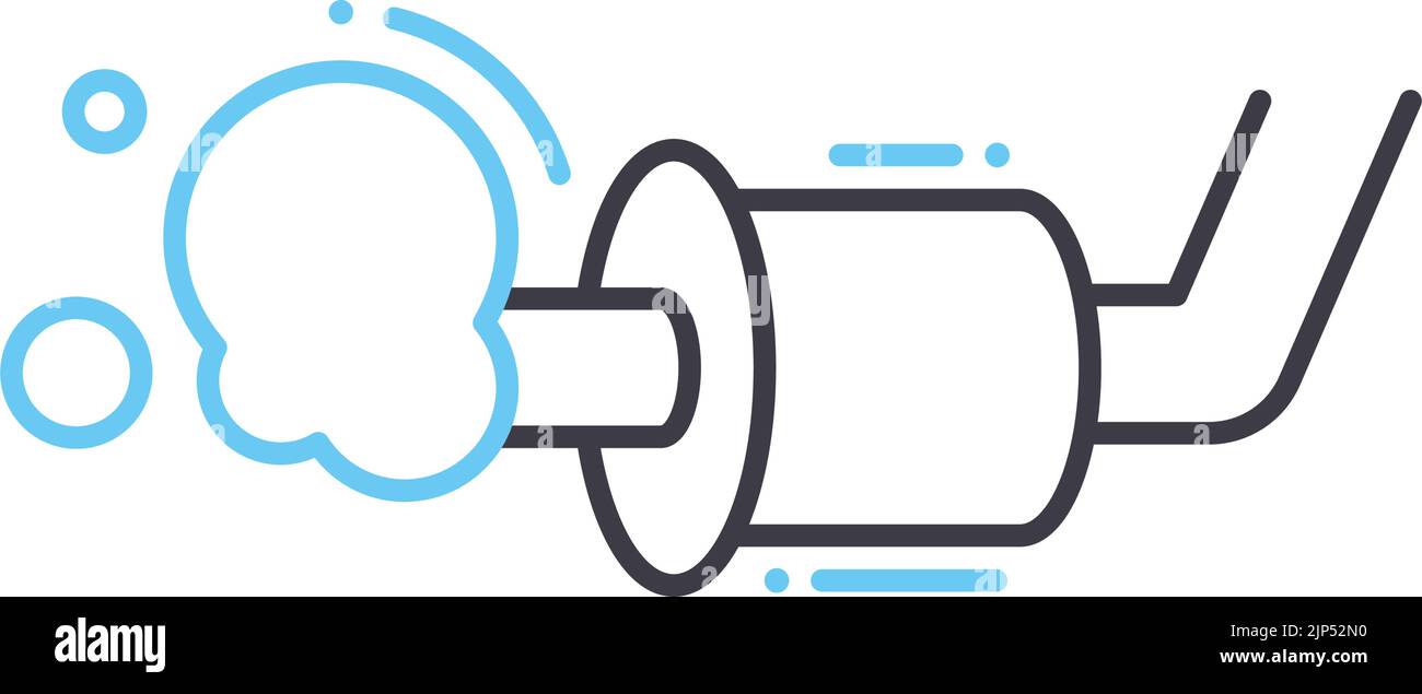 exhaust line icon, outline symbol, vector illustration, concept sign