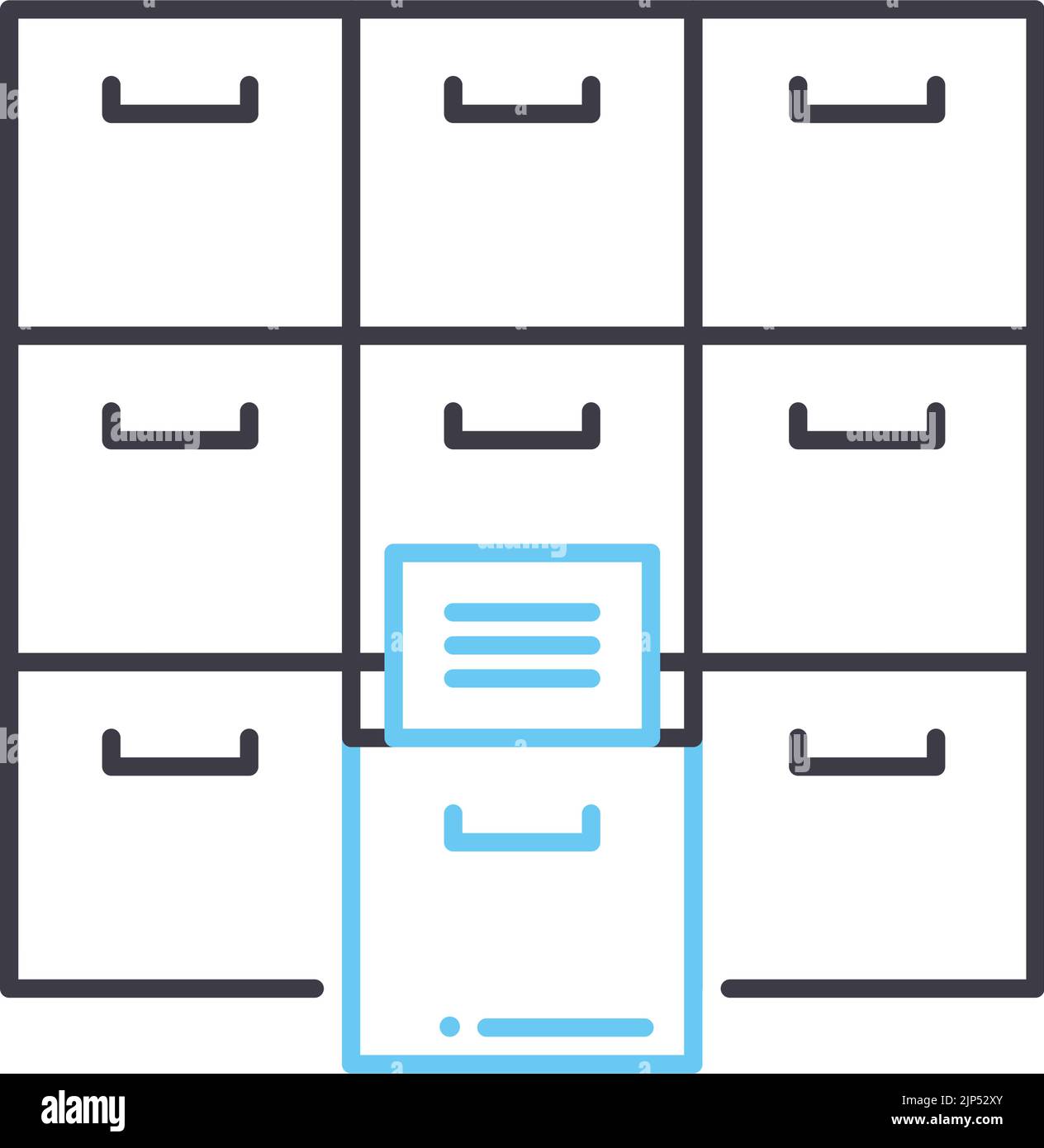 file labrary line icon, outline symbol, vector illustration, concept sign Stock Vector