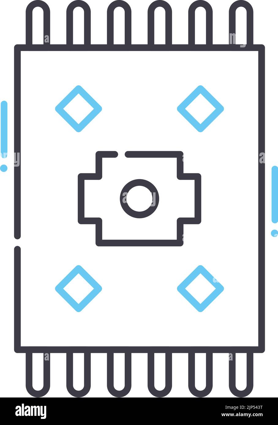 carpet line icon, outline symbol, vector illustration, concept sign Stock Vector
