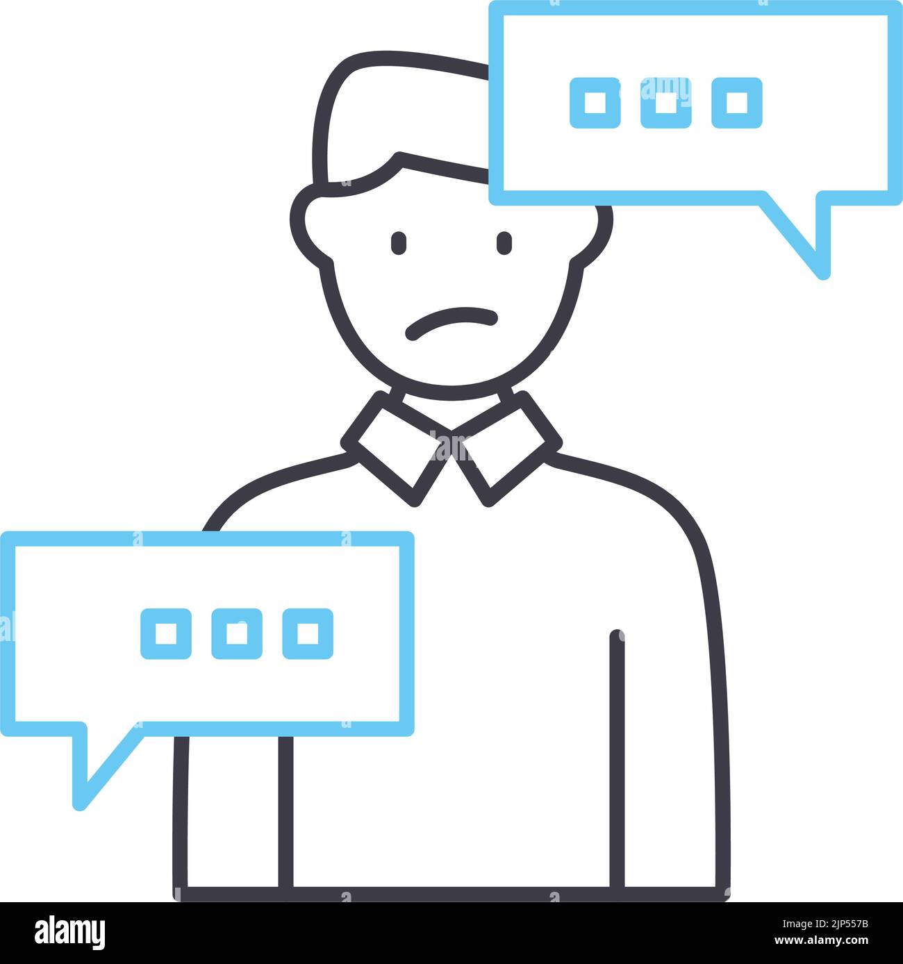 customer complaint line icon, outline symbol, vector illustration