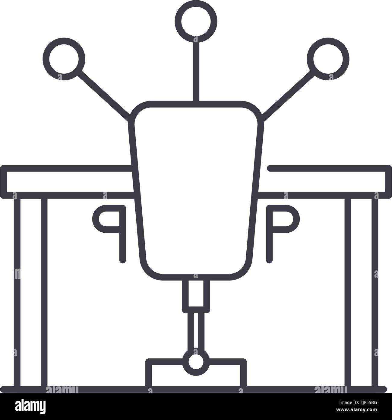 coworking line icon, outline symbol, vector illustration, concept sign ...